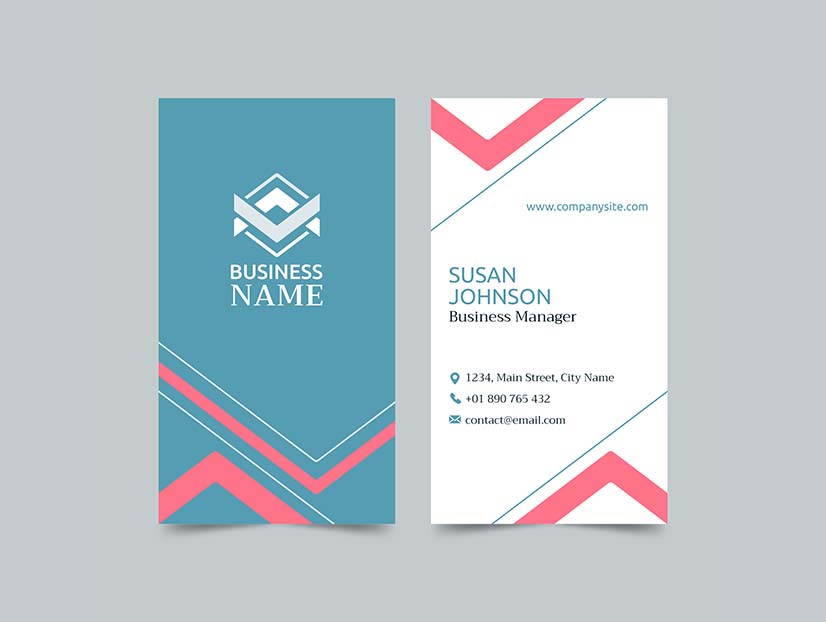 Flat minimal vertical business card template